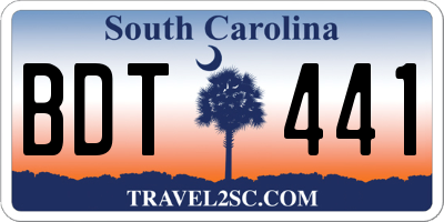 SC license plate BDT441