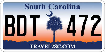 SC license plate BDT472