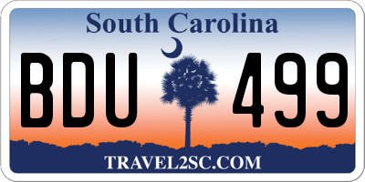 SC license plate BDU499
