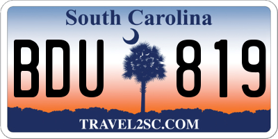 SC license plate BDU819