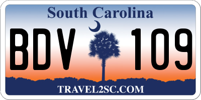 SC license plate BDV109