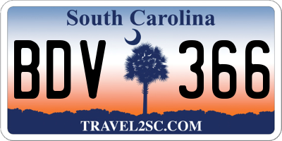 SC license plate BDV366