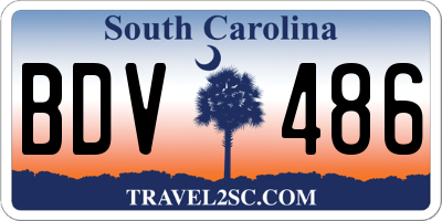 SC license plate BDV486