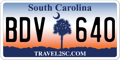 SC license plate BDV640