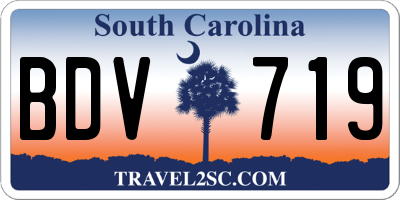 SC license plate BDV719