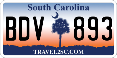 SC license plate BDV893