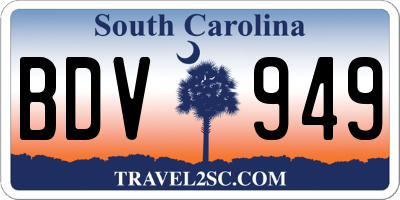 SC license plate BDV949