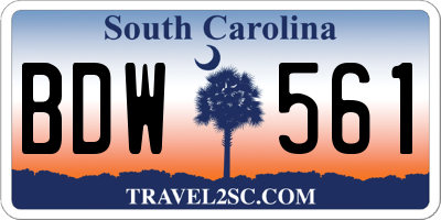 SC license plate BDW561