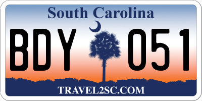 SC license plate BDY051