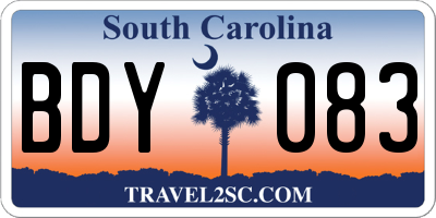 SC license plate BDY083