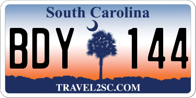 SC license plate BDY144