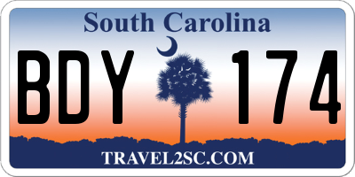 SC license plate BDY174