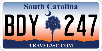 SC license plate BDY247