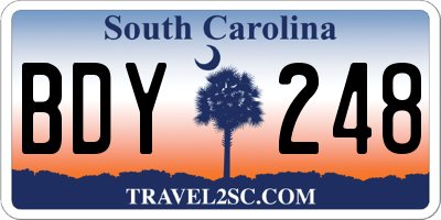 SC license plate BDY248