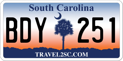 SC license plate BDY251