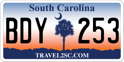 SC license plate BDY253