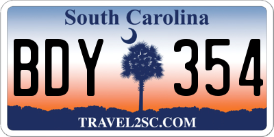 SC license plate BDY354