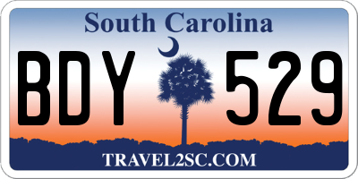 SC license plate BDY529