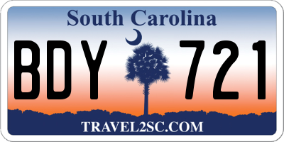 SC license plate BDY721