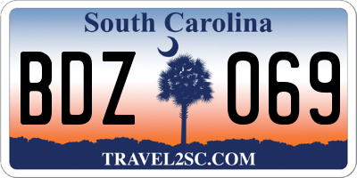 SC license plate BDZ069