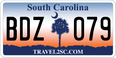 SC license plate BDZ079