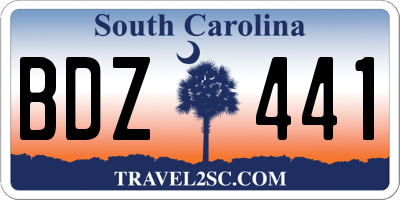 SC license plate BDZ441