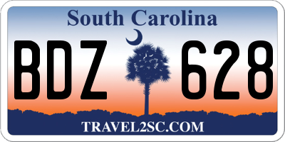SC license plate BDZ628