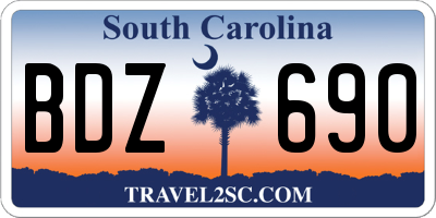 SC license plate BDZ690