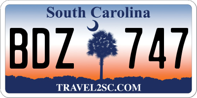 SC license plate BDZ747