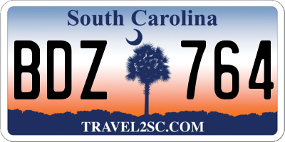 SC license plate BDZ764