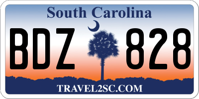 SC license plate BDZ828