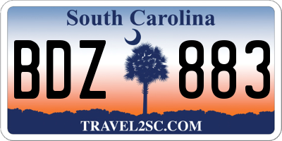 SC license plate BDZ883