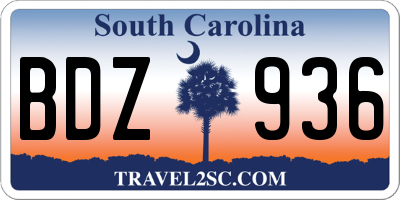 SC license plate BDZ936