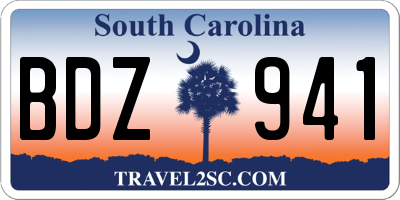 SC license plate BDZ941