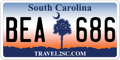 SC license plate BEA686