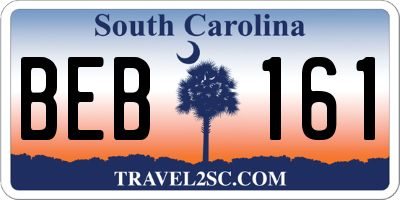 SC license plate BEB161
