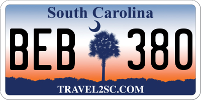 SC license plate BEB380