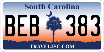 SC license plate BEB383