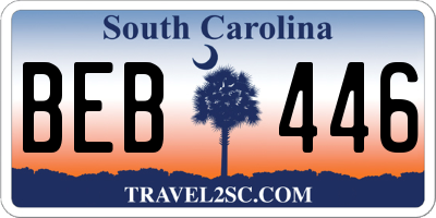 SC license plate BEB446