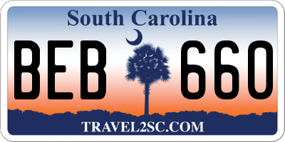SC license plate BEB660