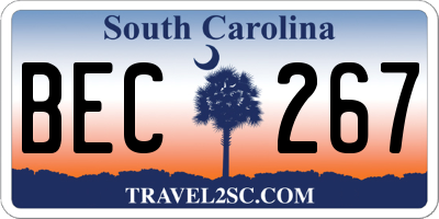 SC license plate BEC267