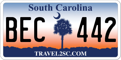 SC license plate BEC442