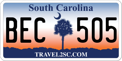 SC license plate BEC505