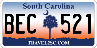 SC license plate BEC521
