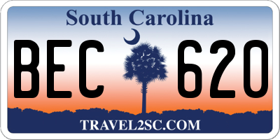 SC license plate BEC620