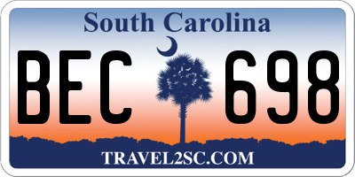 SC license plate BEC698