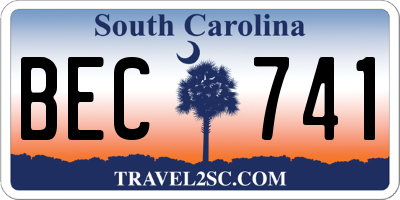 SC license plate BEC741