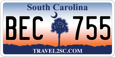 SC license plate BEC755