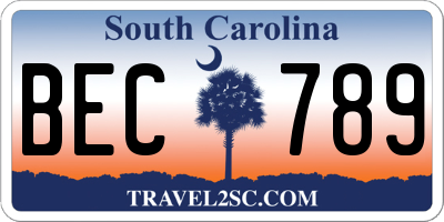 SC license plate BEC789