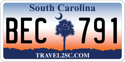 SC license plate BEC791